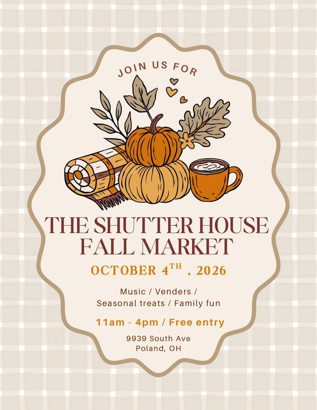 The Shutter House Fall Market (The Shutter House event flyer)